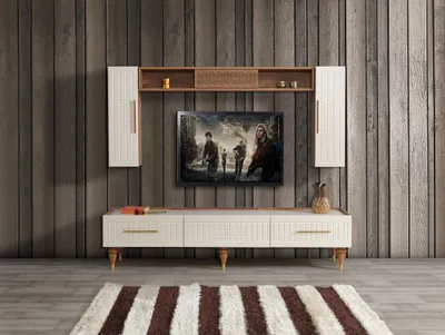 Produktbild von Wohnwand Wohnzimmer Moderner Stil Möbel Wohnwände Regal 3tlg