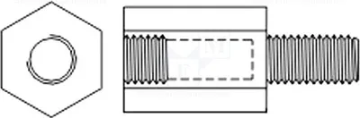 Produktbild von 10x Distanzmuffe mit Gewinde  M2 sechskant 8mm  Distanzhülsen aus Kuntoff M2