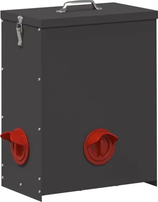 Immagine prodotto di mangiatoia per polli vidaXL Nero 32,5 x 20,5 x 43 cm Acciaio laminato a freddo