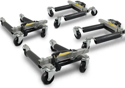 Immagine prodotto di Bituxx 4 pezzi aiuto manovra auto martinetto idraulico martinetto di manovra auto rullo di manovra martinetto di manovra caricabile fino a 680 kg per rullo di manovra MS-15323
