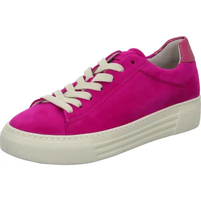 A single pink sneaker is shown against a white background.