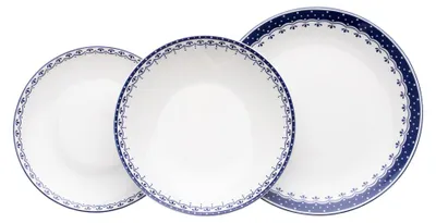 Produktbild von Leander Tellerset, Tschechisches Porzellan, HyggeLine, blau, Leander, 12 d.