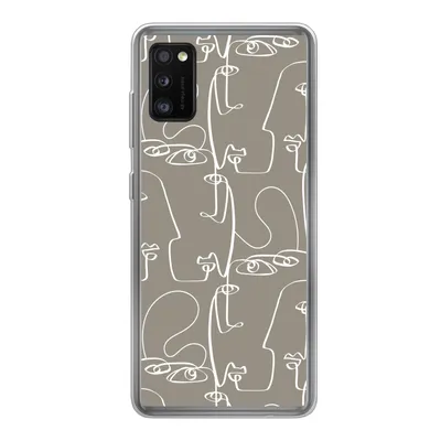 Produktbild von MuchoWow® Handyhülle Schutzhülle Hülle für Samsung Galaxy A41 Muster - Kopf - Strichzeichnung Silikon Softcase Handy Hülle - Mobiltelefon