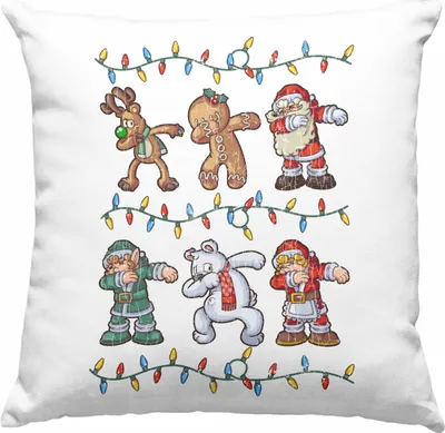 Produktbild von Trendation - Weihnachten Deko-Kissen mit Füllung 40x40 Weihnachtsmann für Kinder WeihnachtsDeko-Kissen mit Füllung 40x40 Lustig Geschenk Becher Jungs Jungen Mädchen Cute Rentier Lebuchenmann Weihnachtsmann Eisbär (Grün)