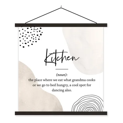 Produktbild von MuchoWow® Textilposter Definition Küche - Küche - Zitate - Wörterbuch 60x60 cm mit schwarzem Rahmen - Posteraufhänger