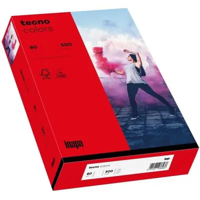 Produktbild von tecno Kopierpapier colors intensivrot DIN A3 80 g/qm 500 Blatt