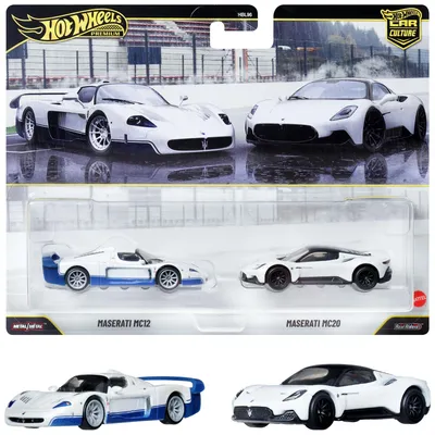 Produktbild von Hot Wheels Premium Car Culture Maserati Die-Cast-Spielzeugfahrzeuge im 2er-Set im Maßstab 1:64, Fahrzeug, 3 Jahr(e), Kunststoff, Metall, Mehrfarbig