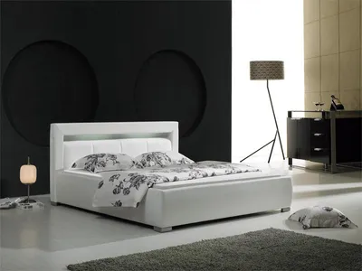 Immagine prodotto di Rivestimento del letto in pelle Design Lusso Camera da letto doppia Hotel Letti matrimoniali illuminati