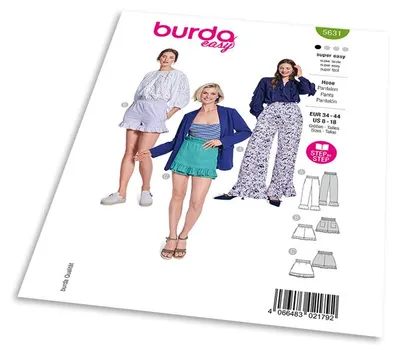 Obrázek produktu pro Střih Burda 5631 - Kalhoty a kraťasy s volánky