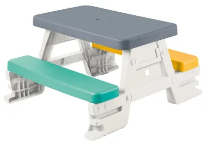 Immagine prodotto di Dolu 2618 Picknicktafel voor 4 Kinderen Binnen/Buiten Grijs/Geel/Blauw/Wit