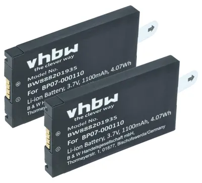 Produktbild von vhbw 2x Akku Ersatz für Datalogic BP07-000110, BP08-00011A für Barcodescanner POS (1100 mAh, 3,7 V, Li-Ion)