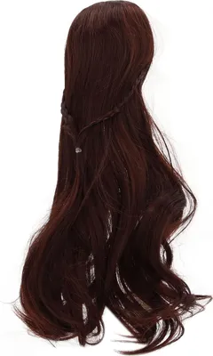 Image de CCYLEZ Per��che de cheveux de poupée, Per��che de cheveux longs -DIY -Coupe, filament de fibre pour 1/3 poupée 8 à 9 pouces de circonférence de tête 21 à 24 Cm (Marron foncé)