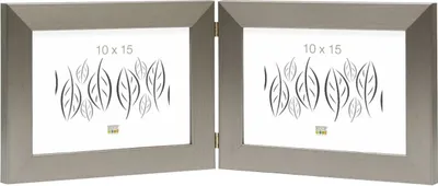 Produktbild von Deknudt Doppelrahmen S41VD1 silber für 2 Fotos Querformat 15x20 cm