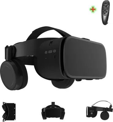 Produktbild von VR-Brille für iPhone und Android-Handys, 3D-Brille für Virtuelle Realität, mit kabellosen Kopfhörern, Imax-Filme und Spiele mit einer Fernbedienung