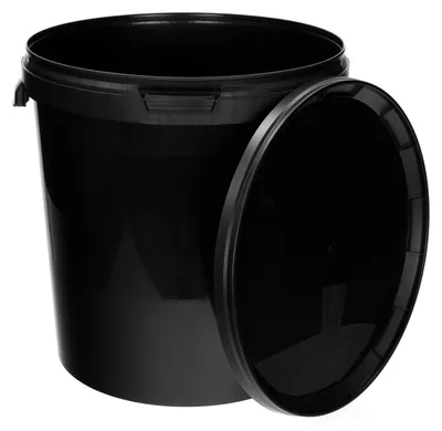 Image de BenBow Seau avec couvercle 30L x10 noir - qualité alimentaire, stable, hermétique, anti-fuite, inodore - seau en plastique - vide