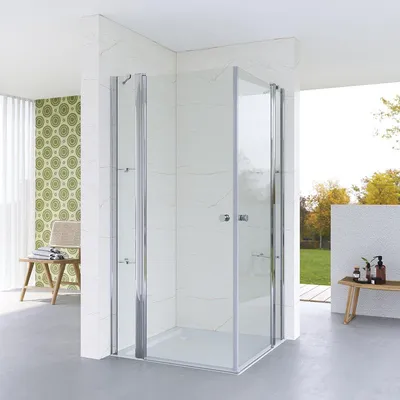 Produktbild von Duschwand für Dusche Duschabtrennung 100x100cm Duschkabine Eckeinstieg mit Verstellbereich Einscheiben-Sicherheitsglas (ESG) 5mm