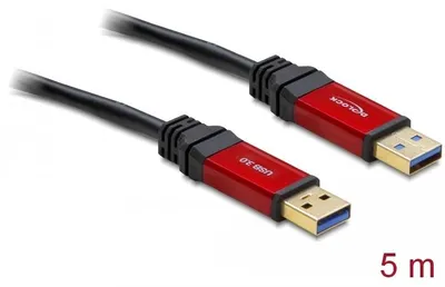 Produktbild von DeLOCK 5.0m USB 3.0 A, 5 m, USB A, USB A, USB 3.2 Gen 1 (3.1 Gen 1), Männlich/Männlich, 5 Gbit/s