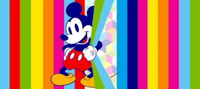 Image de Poster Disney Mickey Mouse bleu, rouge et jaune - 600899 - 202 x 90 cm