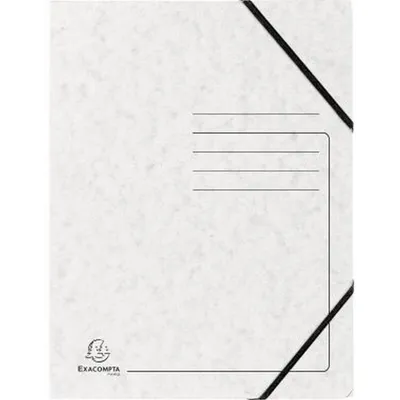 Produktbild von Exacompta 25x Eckspannmappe + Gummizug ohne Klappen, Karton, A4, Weiß, 555406E