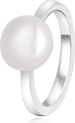 Image de Élégante bague en argent avec perle véritable AGG29, 52 mm