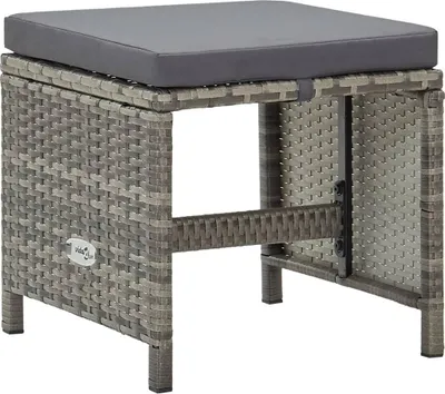 Produktbild von vidaXL Gartenhocker 4 Stk. mit Sitzkissen Poly Rattan Grau
