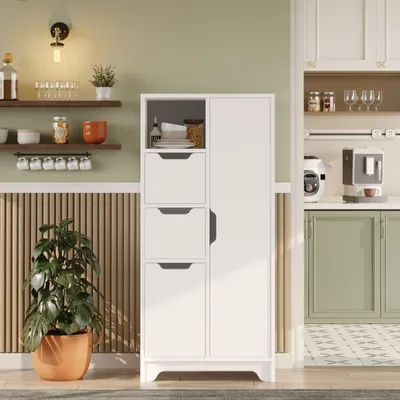 Produktbild von Skye Decor, Hochwertiger Mehrzweckschrank, Weiß, 71x140x34 cm, 100% Melamin | 12345