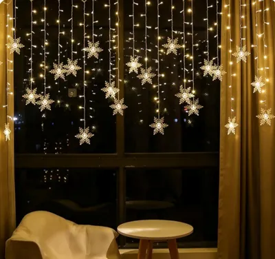 Produktbild von Lichterkette Schneeflocke, 4m Lichterkette Weihnachtslichterkette,Warmweiß Lichterkette Innen, Weihnachtsbeleuchtung mit 8 Modi, Weihnachtsdeko