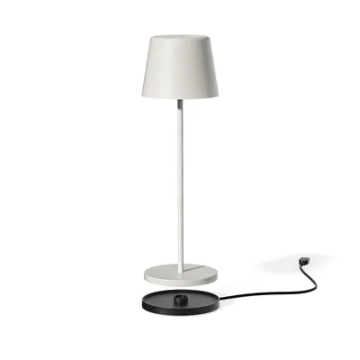 Obrázok produktu pre Bezdrôtová dotyková stolová lampa z bieleho hliníka LED KELLY WHITE biela stmievateľná H38cm