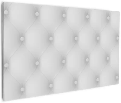 Produktbild von Wallario Premium Leinwandbild Weiße Ledertür in Größe 60 x 90 cm