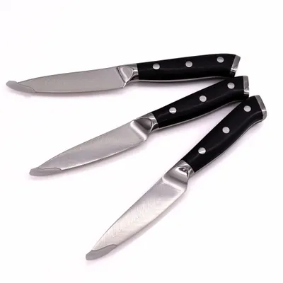 Produktbild von Lacers PurpleLine 3er Set Schälmesser-  Profi Küchenmesser mit scharfer 7Cr17 Edelstahl Klinge & edlem Pakkaholz Griff