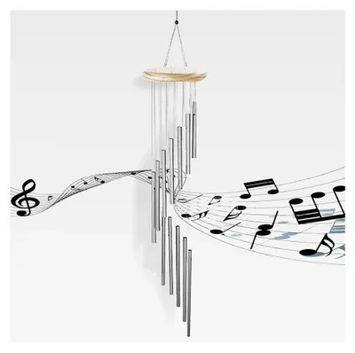 Produktbild von 12 Aluminiumrohre Windspiel für den Garten, Hängend, Metall Windspiele für Terrasse und Hinterhof