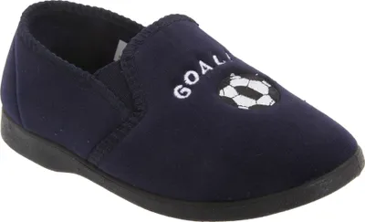 Produktbild von Zedzzz Midfield Jungen Hausschuhe mit Fußball-Motiv DF328 (37 EUR) (Marineblau)