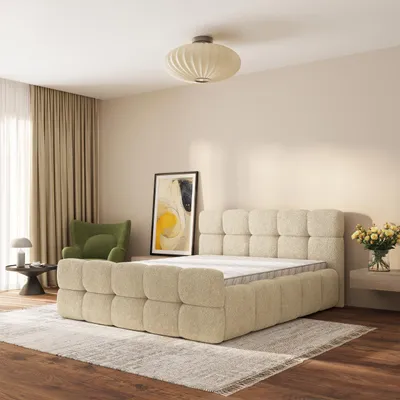 Produktbild von Masseno Polsterbett ELIZJA 180x200 cm, Polsterbett mit Bettkästen -Creme, QUELLE 02