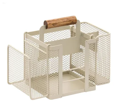 Produktbild von Telma-Utensilienbehälter mit 4 Fächern, 12,3 x 23,3 cm, beige