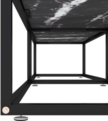 vidaXL TV-Schrank Schwarz Marmor-Optik 180x40x40,5 cm Hartglas