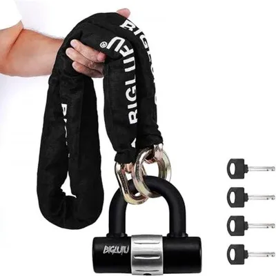 Productafbeelding van Veilig Fietsslot met Ketting en U-slot - 100/120/150 cm - Ideaal voor Fiets en Motor