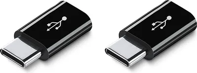 Obrázok produktu pre INF 2-balenie krátkych adaptérov z Androidu na USB-C čierna