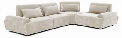 Produktbild von Modulares 4-Sitzer-Ecksofa mit verstellbarer Rückenlehne 340 cm ecru - Oviala Callisto