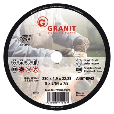 Obrázok produktu pre Oceľový rezný kotúč 115 mm 22 mm GRANIT
