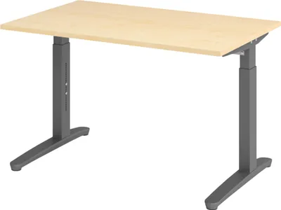 Produktbild von bümö Schreibtisch Serie-XB - Nachbildung Ahorn, Größe:  120 x 80 cm, Gestell: Graphit