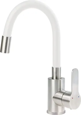 Image de Washbasin mixer with curved spout
