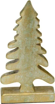 Produktbild von Tannenbaum Tanne Holz patina/gold H24cm Weihnachtsdeko Baum Weihnachten Deko