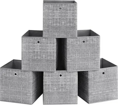 Produktbild von Famanu Aufbewahrungsboxen Set aus Vliesstoff - 33 x 33 x 33 cm, grau meliert