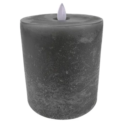 Produktbild von Sompex Flame flach Echtwachs LED Kerze, grau, 10 x 11 cm