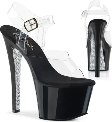 Produktbild von SKY-308CRS Damen Sandale von Pleaser, Transparent Silber , EU 41, US 11