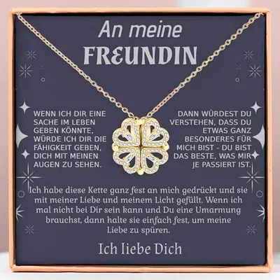 Produktbild von 2in1 Halskette mit Kleeblatt- und Herzmotiv - An meine Freundin - GRACE_CLOVERIE
