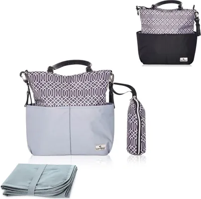 Produktbild von Lorelli Wickeltasche Laura, 2 Auentaschen, Reiverschluss, Wickelunterlage grau