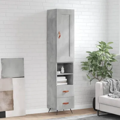 Produktbild von Highboard Betongrau 34,5x34x180 cm Holzwerkstoff