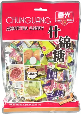 Produktbild von Chunguang Mix Kokos-, Durian, Ingwer-, Kaffeebonbons 300g