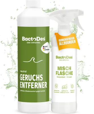 Produktbild von BactoDes-Neutral Geruchskiller und Geruchsneutralisierer 1Liter Flasche incl. 1 Misch- und Sprühflasche